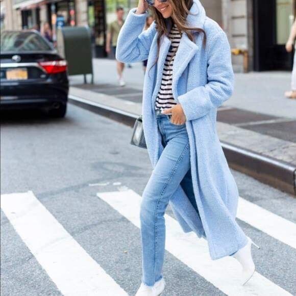 something navy teddy coat